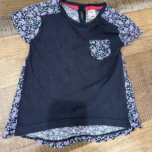 OshKosh B'gosh Navy and Floral Short Sleeve Tee